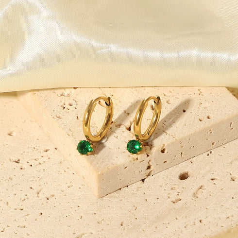 Svart Hoops med Cubic Zircon